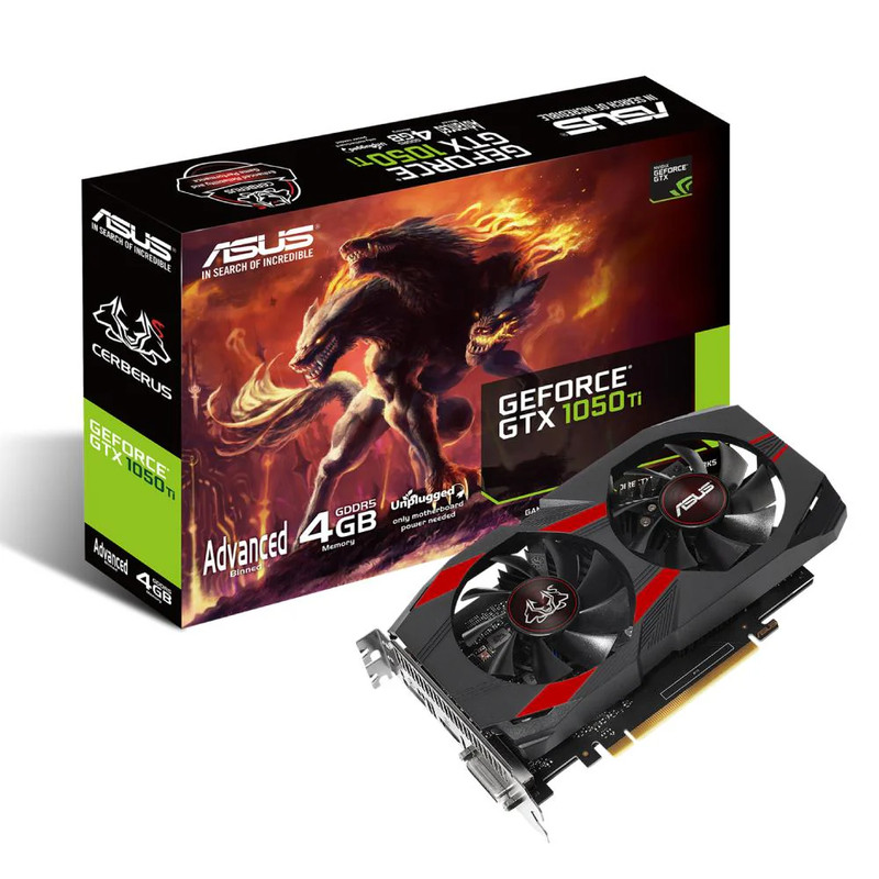 Asus Cerberus GeForce GTX 1050 Ti 4GB OC Edition Graphics Card - كرت الشاشة